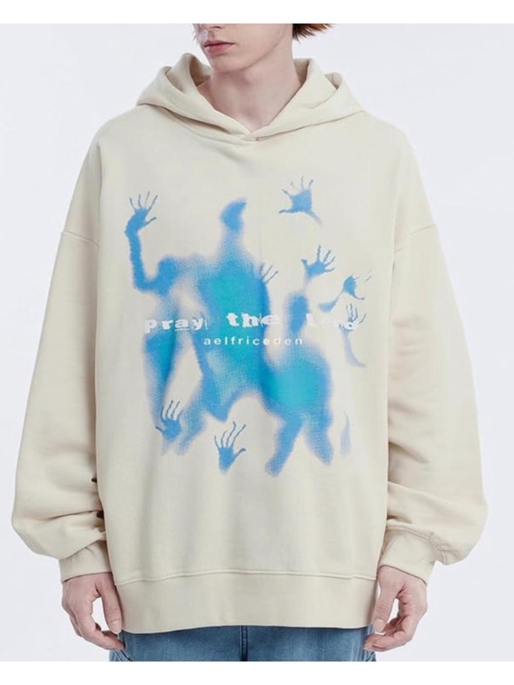 Aelfric Eden Cream Hoodie oversized sweatshirt pray the lord graphic